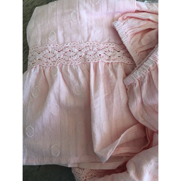 Lulus' So Darling Light Pink Dotted Puff Sleeve Ruffled Mini Dress - S - Picture 4 of 5